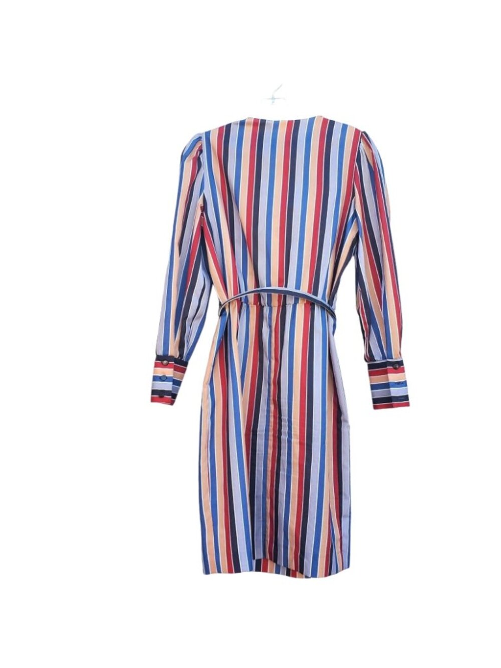 Vintage Shirtdress Dress Stripe Long Sleeve S 70s Modest Polyester - Picture 4 of 12